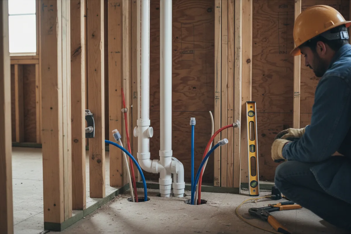 Drain and supply rough-in during Leak Detection in Hana